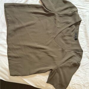 Babaton Khaki V-Neck Top